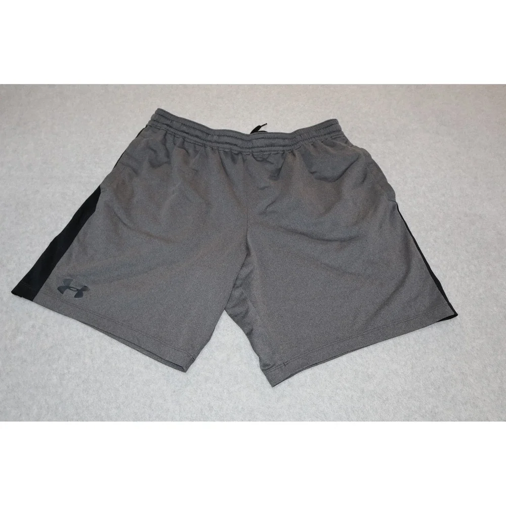 Under Armour Gym Shorts Mens XL Gray HeatGear Fitted Athletic 8